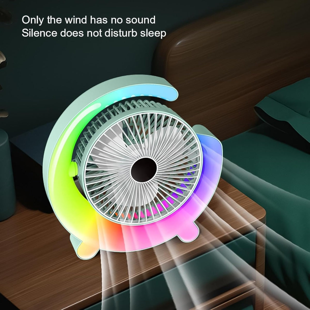 Ventilatore da tavolo portatile USB con luce RGB