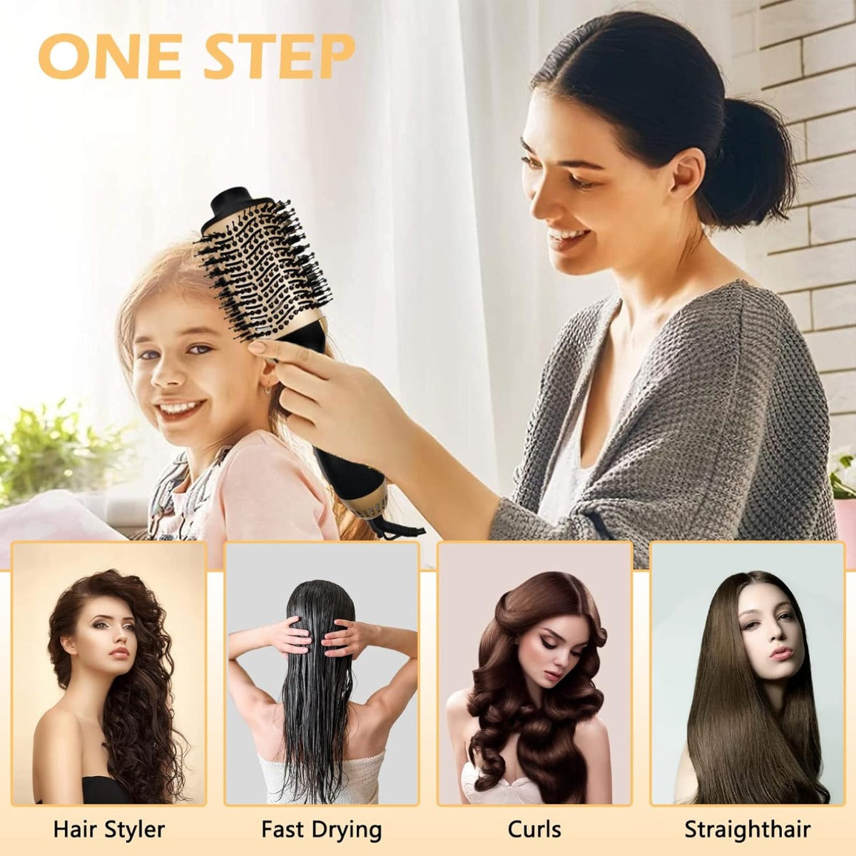 One-Step Spazzola ad Aria Calda 3 in 1 - Asciugatura Rapida e Styling Volumizzante