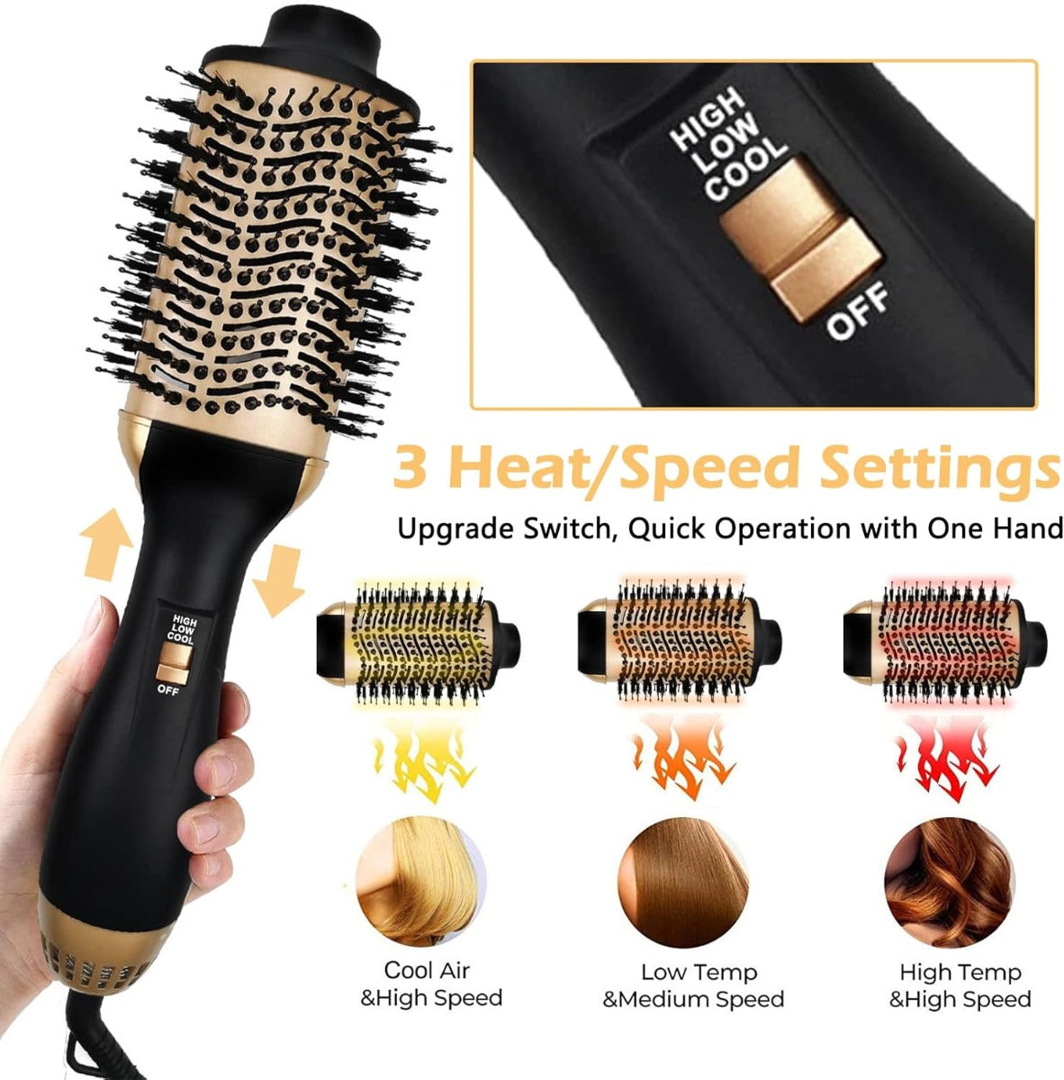 One-Step Spazzola ad Aria Calda 3 in 1 - Asciugatura Rapida e Styling Volumizzante