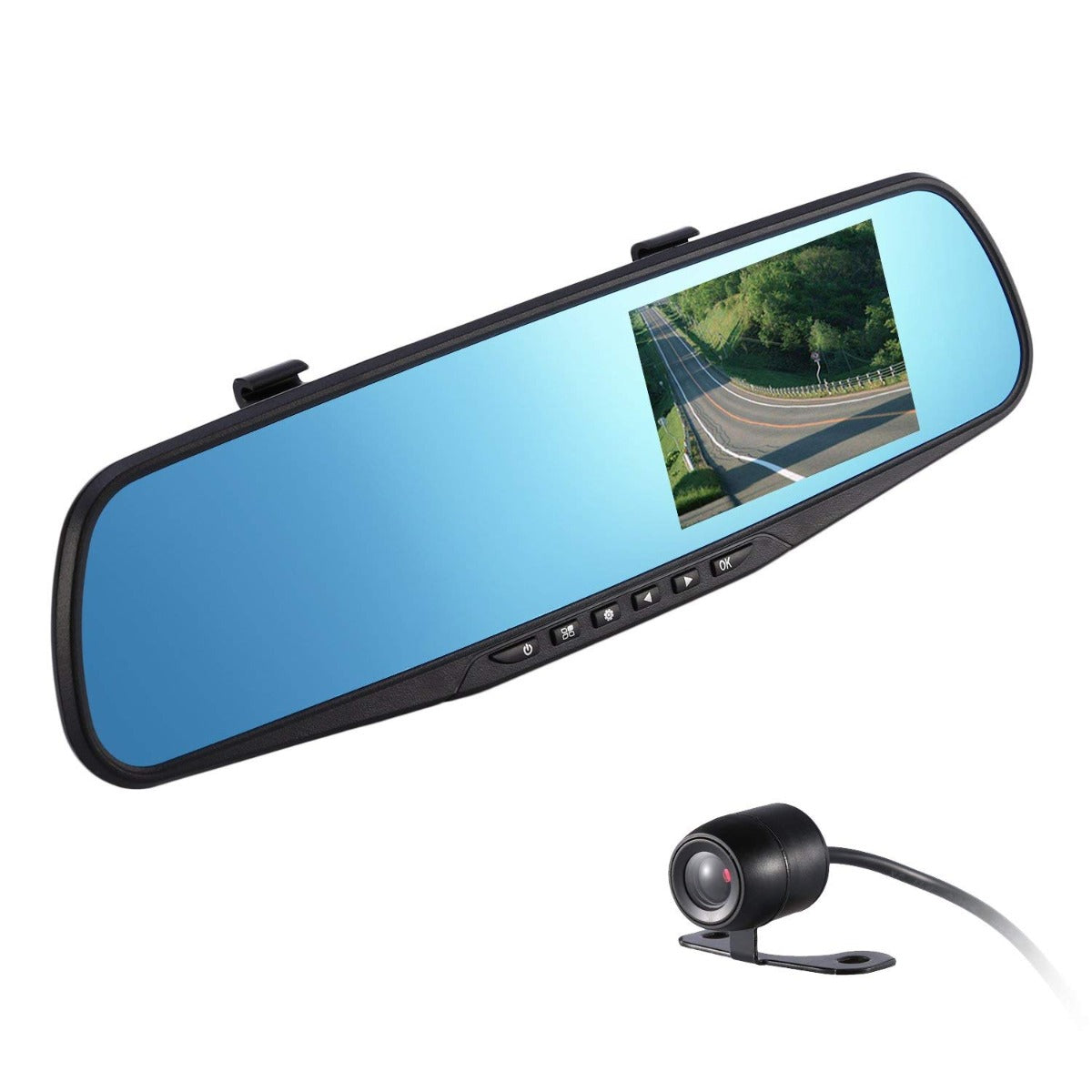 Telecamera per auto specchietto touch hd 1080p 4.3" registratore di guida