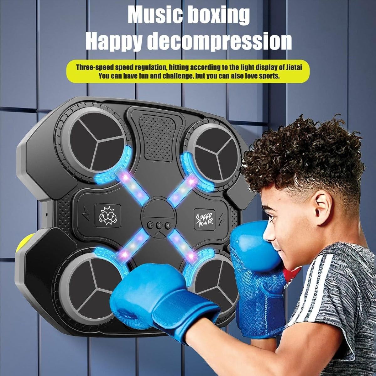 Music Boxing Machine per Bambini e Adulti - Macchina da Boxe Musicale con Guanti Inclusi