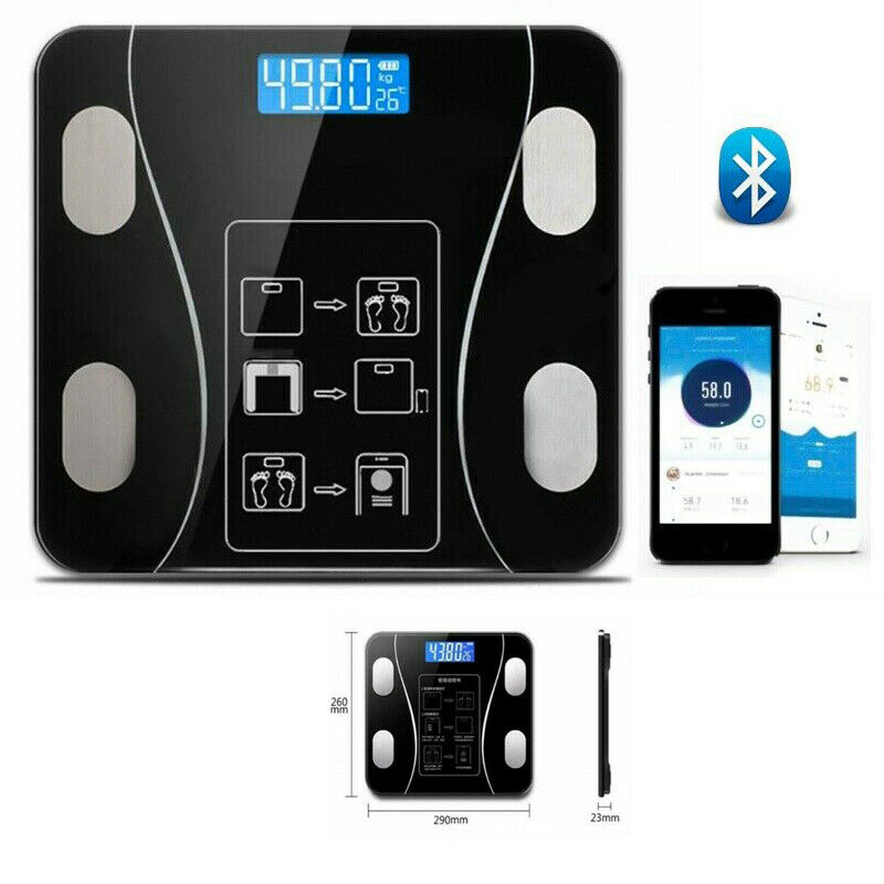 Bilancia pesapersone digitale bluetooth elettronica vetro portata 180 kg