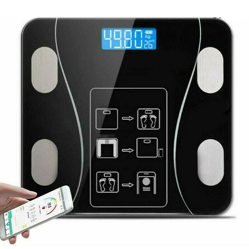 Bilancia pesapersone digitale bluetooth elettronica vetro portata 180 kg