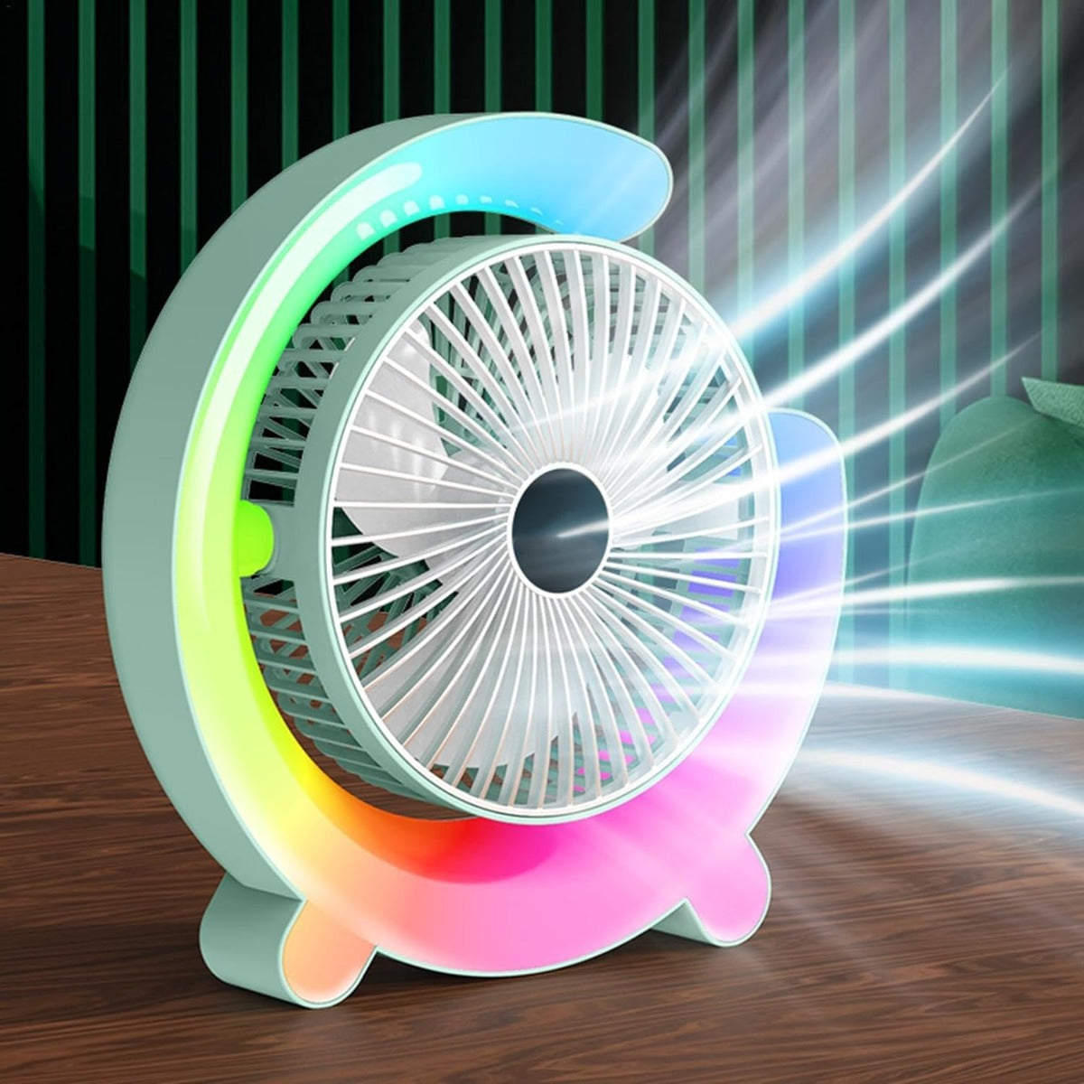 Ventilatore da tavolo portatile USB con luce RGB